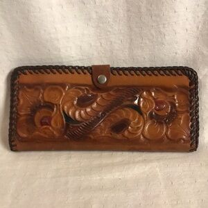 Vintage Hand Tooled Leather Wallet